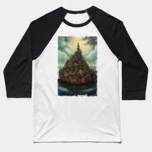 Steampunk Amsterdam Skyline Baseball T-Shirt